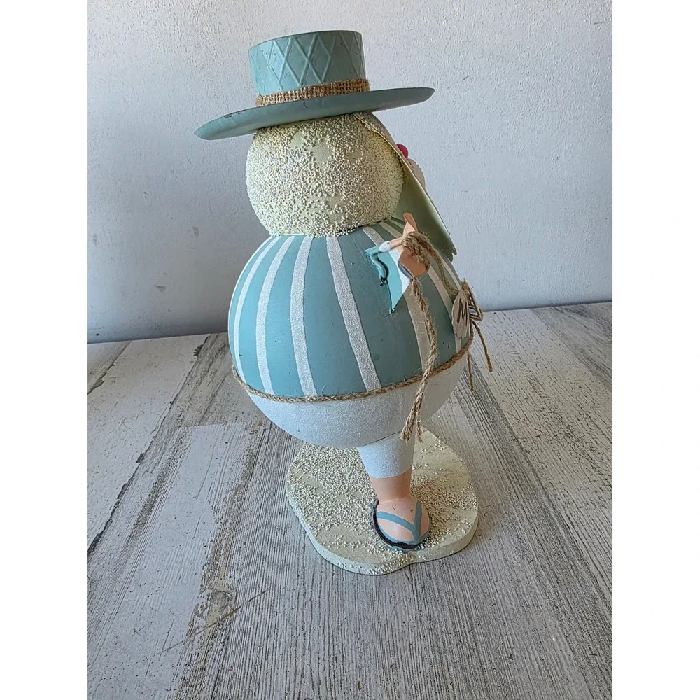 Metal Beach‎ Santa figurine nautical statue glitter shabby chic